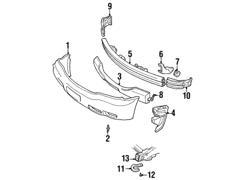 1999 GMC Yukon Front Bumper Diagram