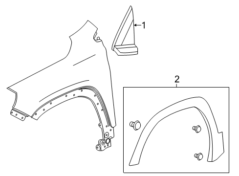 2019 GMC Terrain Exterior Trim - Fender Diagram