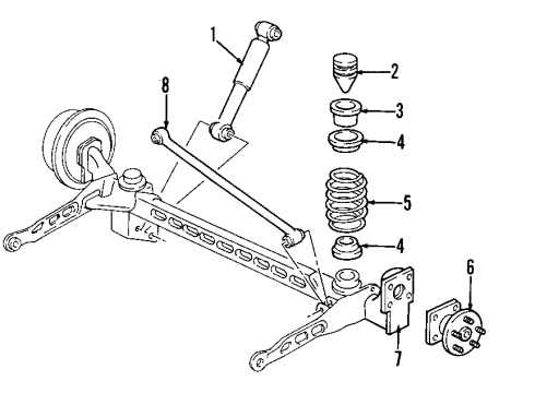 2008 Chevy Uplander Rear Axle, Ride Control, Suspension Components Diagram