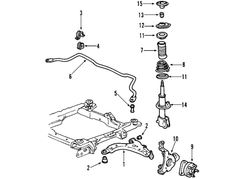 2005 Chevy Monte Carlo Front Suspension Components, Lower Control Arm, Stabilizer Bar Diagram
