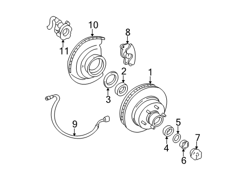1999 GMC C2500 Front Brakes Diagram