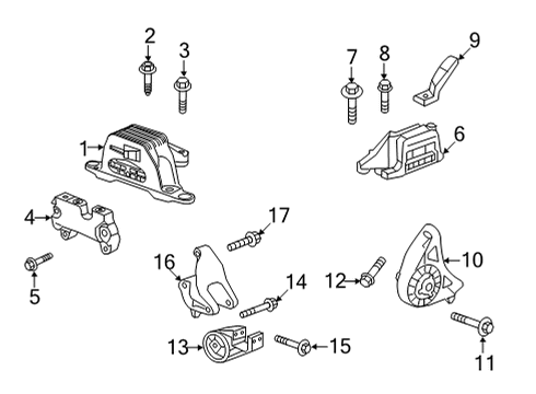 2022 Cadillac XT5 Engine & Trans Mounting Diagram