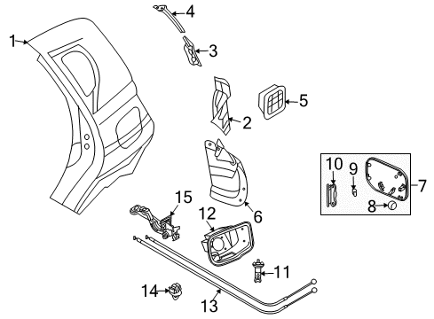 2010 Pontiac G3 Quarter Panel & Components Diagram
