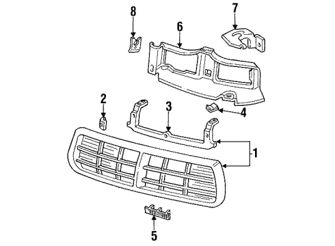 1996 Buick Regal Nameplate, Front Diagram for 10212236