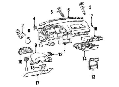 1994 Chevy Corsica Headlamp Switch Diagram for 10067976