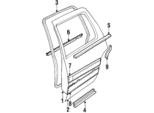 1990 Buick Electra Lower Weatherstrip Diagram for 20730786