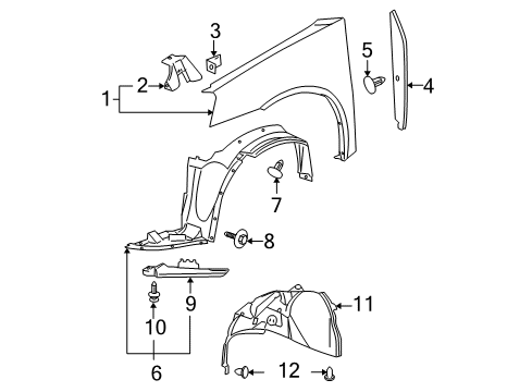 2006 Pontiac G6 Fender & Components Diagram