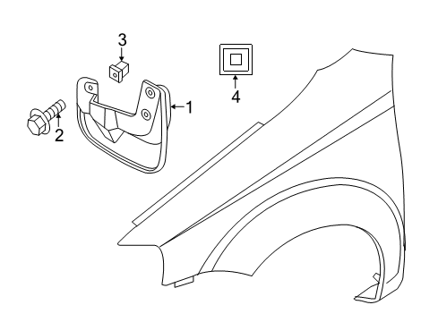 2008 Chevy Aveo Exterior Trim - Fender Diagram