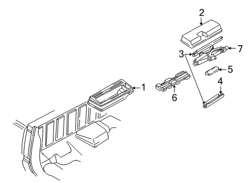 1999 GMC C3500 Interior Trim - Cab Diagram