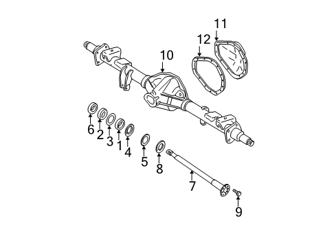 2006 Chevy Silverado 2500 HD Axle Housing - Rear Diagram