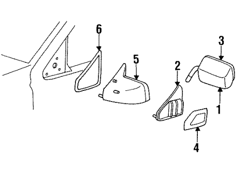 1990 GMC V3500 Outside Mirrors Diagram