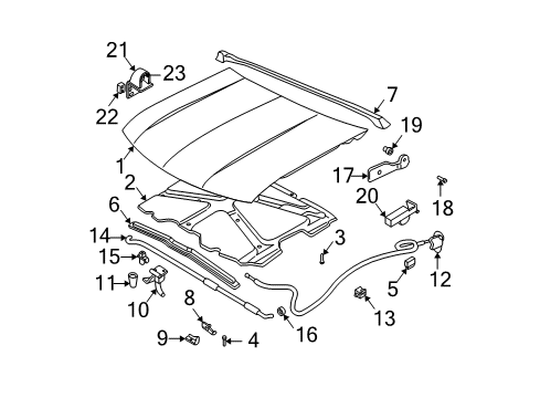 2004 Chevy S10 Hood & Components Diagram