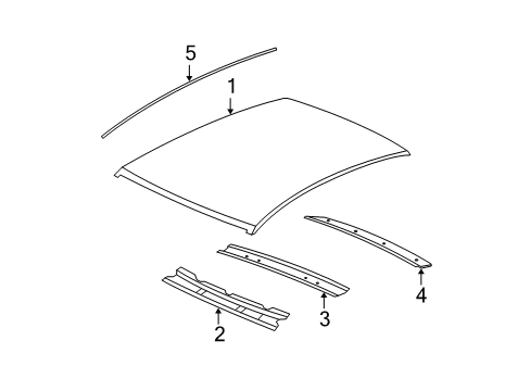 2008 Saturn Aura Roof & Components, Exterior Trim Diagram