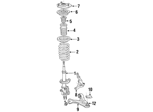 1994 Pontiac Trans Sport Front Suspension Components, Lower Control Arm, Stabilizer Bar Diagram