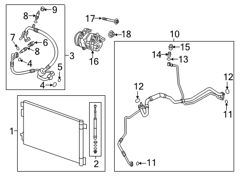 2024 Cadillac XT6 Condenser, Compressor & Lines Diagram