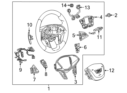 2018 Cadillac CT6 Radio Switch, Jet Black Diagram for 84053857