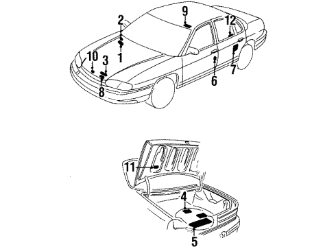 1994 Oldsmobile Achieva Information Labels Diagram