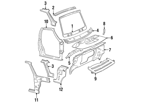 1995 Pontiac Trans Sport Plenum Panel Diagram for 10171108