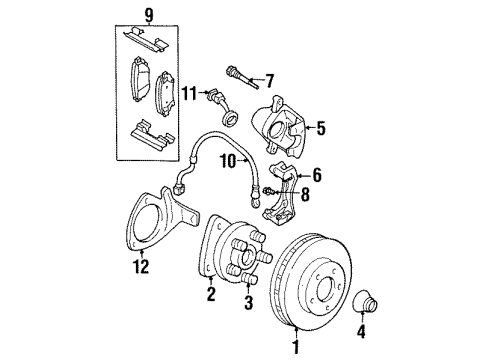 2002 Pontiac Grand Prix Brake Components Diagram