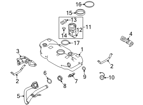 2010 Pontiac G3 Fuel System Components Diagram