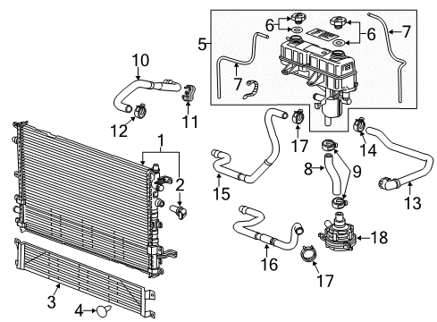 2016 Cadillac ELR Radiator & Components Diagram