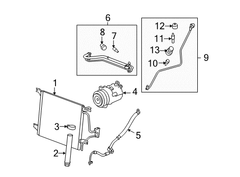 2007 Saturn Sky A/C Condenser, Compressor & Lines Diagram