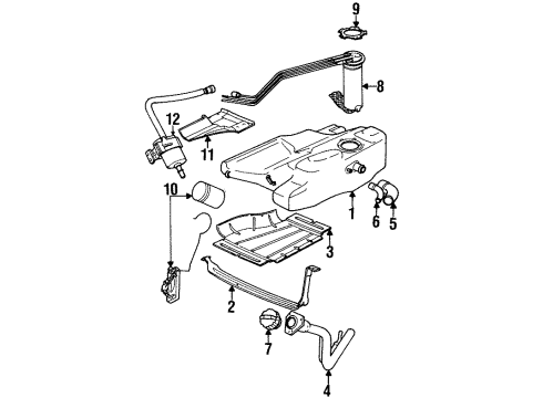 1997 Saturn SL1 Fuel Pump Diagram for 21015072