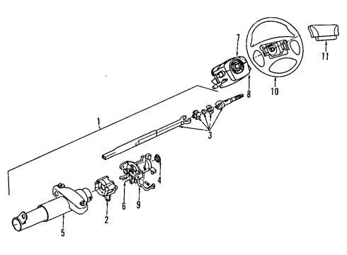 1994 Oldsmobile Achieva Steering Column, Steering Wheel Diagram