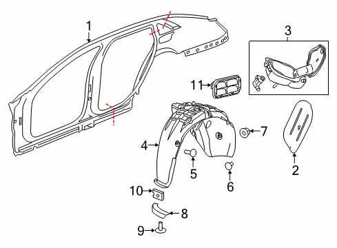 2019 Cadillac CT6 Filler Pocket Diagram for 84374054