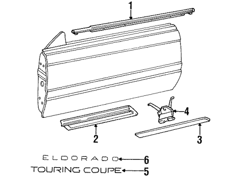 2002 Cadillac Eldorado Exterior Trim - Door Diagram