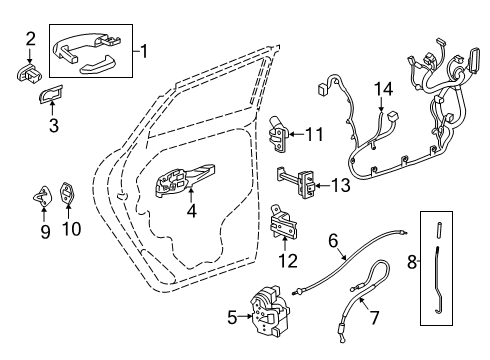2020 GMC Terrain Door Check, Rear Lower Diagram for 84382024