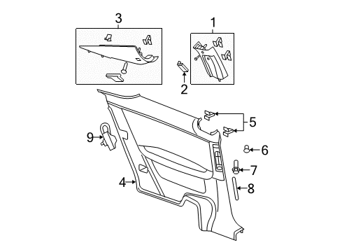 2006 Pontiac G6 Interior Trim - Quarter Panels Diagram