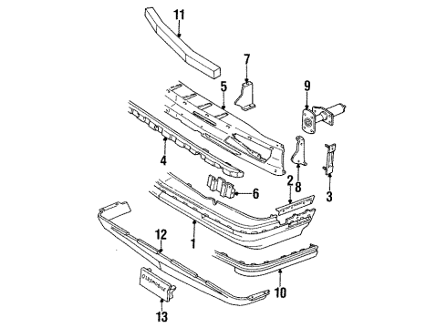 1994 Oldsmobile Cutlass Cruiser Front Bumper Diagram