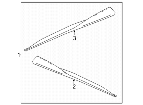 2022 Chevy Corvette Exterior Trim - Pillars Diagram