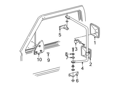 1999 GMC C3500 Outside Mirrors Diagram