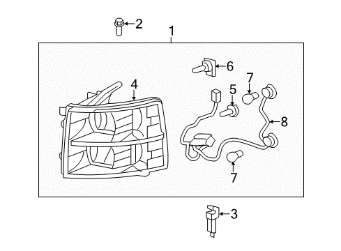 2014 Chevy Silverado 2500 HD Bulbs Diagram