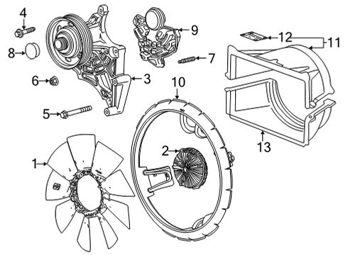 2023 GMC Sierra 2500 HD Cooling System, Radiator, Water Pump, Cooling Fan Diagram
