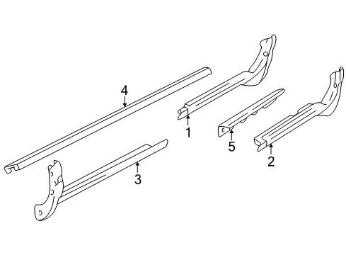2004 GMC Safari Exterior Trim - Pillars, Rocker & Floor Diagram
