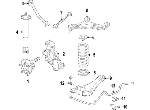 2010 Cadillac CTS Trailing Arm, Rear Diagram for 25939260