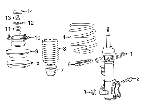 2016 Cadillac ATS Struts & Components - Front Diagram