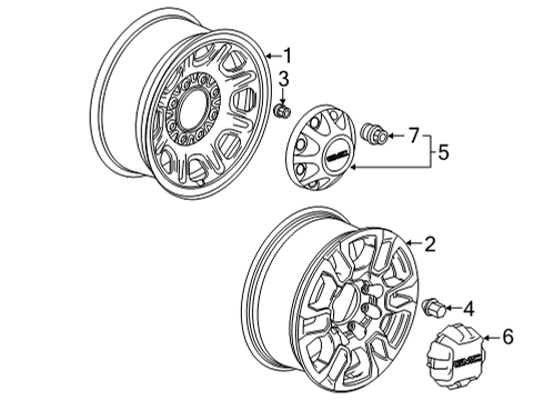 2023 GMC Sierra 2500 HD Wheels Diagram