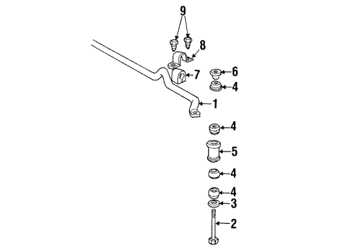 2003 Oldsmobile Aurora Stabilizer Bar & Components - Front Diagram