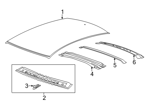 2019 Cadillac XTS Roof & Components Diagram
