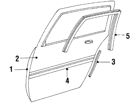1987 Buick Skylark Molding, Rear Driver Side Diagram for 20501621