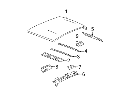 2012 GMC Canyon Roof & Components Diagram