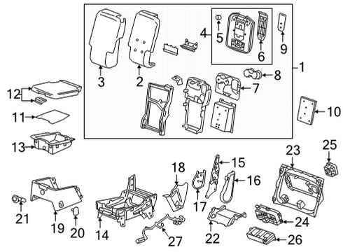 2022 Chevy Suburban Front Seat Components Diagram
