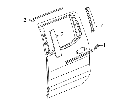 2023 Chevy Silverado 1500 Exterior Trim - Rear Door Diagram