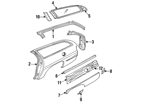 1994 Buick Commercial Chassis Quarter Panel & Components Diagram