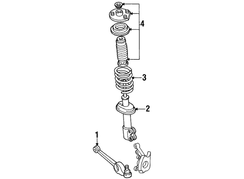 1993 Saturn SC1 Front Suspension Components, Lower Control Arm, Stabilizer Bar Diagram