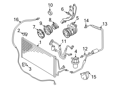 2005 Buick Century A/C Condenser, Compressor & Lines Diagram